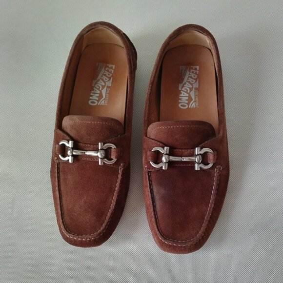 Salvatore Ferragamo Shoes - Ferragamo Suede Horsebit Driving Loafers size 8.5M